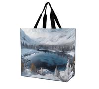 Rkklvbns Borsa a tracolla da donna con paesaggio invernale con montagne innevate, borsa per la spesa portatile, leggera e resistente, per lavoro, viaggi, borsa casual