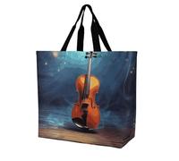 Rkklvbns Borsa a tracolla da donna, con stampa di violino, portatile, leggera, resistente, per lavoro, viaggi, stile casual