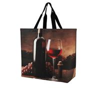 Rkklvbns Borsa a tracolla per vino rosso e bottiglia da donna, borsa per la spesa, portatile, leggera, resistente, per lavoro, viaggi, casual