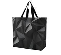 Rkklvbns Borsa da donna geometrica nera, borsa a tracolla per generi alimentari, borsa portatile leggera e resistente, per lavoro, viaggi, borsa casual