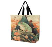 Rkklvbns Borsa tote da donna a tracolla con rana sulla montagna, borsa per la spesa portatile, leggera e resistente, per lavoro, viaggi, borsa casual