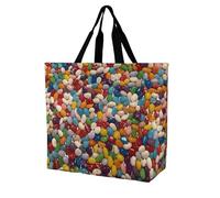 Rkklvbns Borsa tote da donna assortita con fagioli di gelatina, borsa a tracolla per generi alimentari, borsa portatile leggera e resistente, per lavoro, viaggi, borsa casual