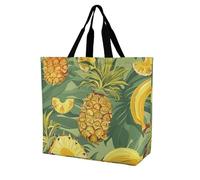 Rkklvbns Borsa tote da donna con ananas e banana, borsa a tracolla per generi alimentari, borsa portatile leggera e resistente, per lavoro, viaggi, borsa casual