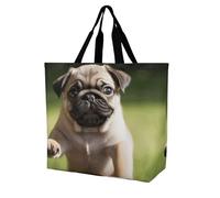 Rkklvbns Borsa tote da donna con cuccioli di carlino, borsa a tracolla per generi alimentari, borsa portatile leggera e resistente, per lavoro, viaggi, borsa casual