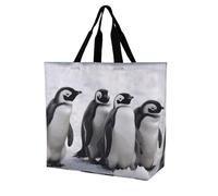 Rkklvbns Borsa tote da donna con pinguini giovani con neve, borsa a tracolla per generi alimentari, borsa portatile leggera e resistente, per lavoro, viaggi, borsa casual