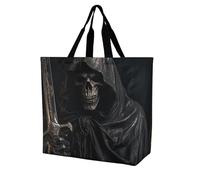 Rkklvbns Borsa tote da donna con scheletro in veste, borsa a tracolla per generi alimentari, borsa portatile leggera e resistente, per lavoro, viaggi, borsa casual