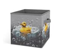 Rkklvbns Bubble Duck - Cestini portaoggetti pieghevoli con manici, grande organizer per vestiti in tessuto, per organizzare libri, coperte, giocattoli