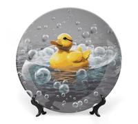 Rkklvbns Bubble Duck Piatti decorativi da 15,2 cm in ceramica Bone China Piatto decorativo con espositore Piatti da dessert per casa ufficio decorazione da parete