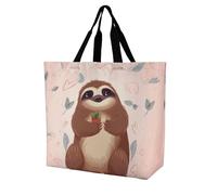 Rkklvbns Carino bradipo donna Tote Bag Spalla Borsa della spesa Borsa Portatile Borsa di Immagazzinaggio Leggero Durevole per Lavoro Viaggi Casual Bag