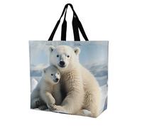 Rkklvbns Carino orso polare da donna tote bag spalla generi alimentari borse portatile borsa leggera durevole per lavoro viaggio borsa casual
