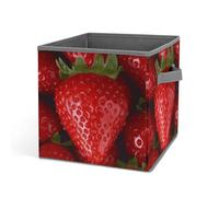Rkklvbns Cestini portaoggetti a forma di fragola, con manici, grande, in tessuto, per organizzare libri, coperte, giocattoli