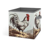 Rkklvbns Cestini portaoggetti a forma di pollo, cestino pieghevole con manici, grande organizer per vestiti in tessuto, per organizzare libri, coperte, giocattoli