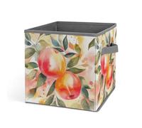 Rkklvbns Cestini portaoggetti colorati color pesca, design acquerello, cestino portaoggetti pieghevole con manici, grande organizer per vestiti in tessuto per organizzare libri, coperte, giocattoli