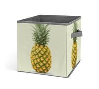 Rkklvbns Cestini portaoggetti con ananas freschi, cestino portaoggetti pieghevole con manici, grande contenitore per vestiti in tessuto per organizzare libri, coperte, giocattoli