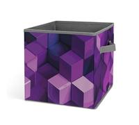 Rkklvbns Cestini portaoggetti con cubi di colore astratto, colore viola, cestino portaoggetti pieghevole con manici, grande organizer per vestiti in tessuto per organizzare libri, coperte, giocattoli