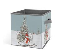 Rkklvbns Cestini portaoggetti per albero di Natale, cestino portaoggetti pieghevole con manici, grande contenitore per vestiti in tessuto per organizzare libri, coperte, giocattoli