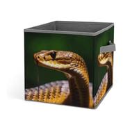 Rkklvbns Cobra Snake - Cestino portaoggetti pieghevole con manici, grande organizer per vestiti, in tessuto, per organizzare libri, coperte, giocattoli