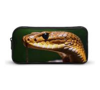Rkklvbns Cobra Snake grande astuccio portamatite portatile con cerniera organizzatore di cancelleria semplice stoccaggio cancelleria estetica per ufficio college uso adulto