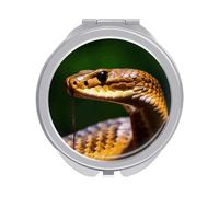Rkklvbns Cobra Snake - Specchio da viaggio per trucco, portatile, doppio lato, con ingrandimento 1x e 2x, per viaggi, scrivania, casa