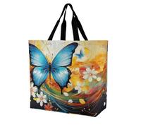 Rkklvbns Colorata con farfalla da donna, borsa tote a tracolla borsa per la spesa borsa portatile leggera durevole per lavoro viaggio borsa casual