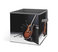 Rkklvbns Contenitori portaoggetti per strumenti musicali e chitarre, cestino portaoggetti pieghevole con manici, grande contenitore per vestiti in tessuto per organizzare libri, coperte, giocattoli
