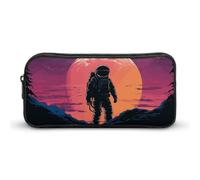 Rkklvbns Cool Astronauta Grande Astuccio Portamatite Portatile con Cerniera Cancelleria Organizer Semplice Stoccaggio Estetica Cancelleria per Ufficio College Uso Adulto
