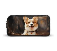 Rkklvbns Corgi - Astuccio grande con cane, portatile, con cerniera, organizer per cancelleria, semplice da riporre, per ufficio, università, uso adulto