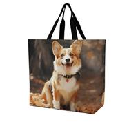 Rkklvbns Corgi, borsa a tracolla da donna, con cane, borsa per la spesa, portatile, leggera, resistente, per lavoro, viaggi, borsa casual