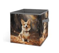 Rkklvbns Corgi, cestino portaoggetti per cani, pieghevole, con manici, grande organizer per vestiti, in tessuto, per organizzare libri, coperte, giocattoli