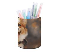 Rkklvbns Corgi - Portapenne rotondo da scrivania a forma di cane, elegante decorazione da scrivania per ufficio, porta pennelli da trucco, multifunzione, per ufficio e casa