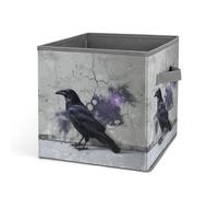 Rkklvbns Crow on the Ground - Cestino portaoggetti pieghevole con manici, grande organizer per vestiti, in tessuto, per organizzare libri, coperte, giocattoli