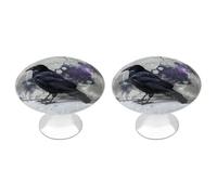 Rkklvbns Crow on the Ground - Confezione da 2 pomelli moderni per cassetti e cassettiere, rotondi, per cucina, camera da letto, cassetti del bagno