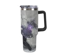 Rkklvbns Crow on The Ground - Tazza da caffè da viaggio, con manico e coperchio con cannuccia, a prova di perdite, grande capacità, mantiene freddo o caldo per palestra, viaggi e sport