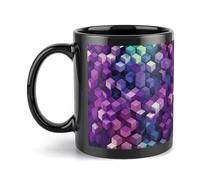 Rkklvbns Cubi di colore astratto tazze viola regali grande tazza da caffè con manico 325 ml tazza in ceramica regali per donne, mamma, amici, regalo di compleanno per collega