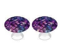 Rkklvbns Cubi di colore astratto viola, confezione da 2 pomelli moderni per cassetti e cassettiere, rotondi, per cucina, camera da letto, cassetti del bagno