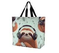 Rkklvbns Divertente borsa a tracolla con bradipo con bradipo da donna, borsa per la spesa portatile, leggera, resistente, per lavoro, viaggi, casual