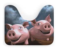 Rkklvbns Divertente tappeto da bagno 3D Piggies a forma di U antiscivolo tappetino da bagno morbido assorbente 50,8 x 40,6 cm sottile tappeto da bagno per lavandino, vasca, doccia e WC