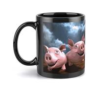 Rkklvbns Divertente tazza da caffè 3D Piggies con manico, 325 ml, in ceramica, regalo per donne, mamma, amici, regalo di compleanno per colleghi