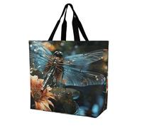 Rkklvbns Dragonfly Flying on The Pond - Borsa a tracolla da donna, borsa per la spesa, portatile, leggera, resistente, per lavoro, viaggi, stile casual