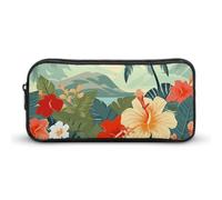 Rkklvbns Estate Hawaiana Grande Astuccio Portamatite Portatile con Cerniera Cancelleria Organizer Semplice Stoccaggio Estetica Cancelleria per Ufficio College Uso Adulto