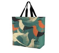 Rkklvbns Flock of Birds - Borsa a tracolla da donna, borsa per la spesa, portatile, leggera, resistente, per lavoro, viaggi, stile casual