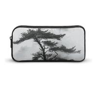 Rkklvbns Foggy Mountain Pine Tree - Astuccio portamatite portatile con cerniera, organizer per cancelleria, semplice da riporre, per ufficio, università, uso adulto