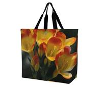 Rkklvbns Fresia Bella Pianta Fiore Donne Tote Bag Spalla Grocerie Borse Portatile Borsa Portatile Leggero Durevole per Lavoro Viaggi Casual Bag