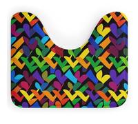 Rkklvbns Gay Pride - Tappeto da bagno a forma di U, antiscivolo, morbido, assorbente, 50,8 x 40,6 cm, sottile, per lavandino, vasca, doccia e WC