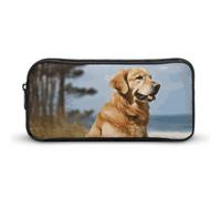 Rkklvbns Golden Retriever - Astuccio portamatite portatile, con cerniera, organizer per cancelleria, semplice da riporre, per ufficio, università, uso adulto