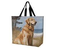 Rkklvbns Golden Retriever - Borsa a tracolla da donna, borsa per la spesa, portatile, leggera, resistente, per lavoro, viaggi, stile casual
