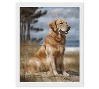 Rkklvbns Golden Retriever - Kit per pittura a diamante per adulti, fai da te, per principianti, con gemme artistiche e artigianato, decorazione per la casa, 40,6 x 50,8 cm