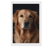 Rkklvbns Golden Retriever - Kit per pittura a diamante per adulti, fai da te, per principianti, con gemme artistiche e artigianato, decorazione per la casa, 20,3 x 30,5 cm