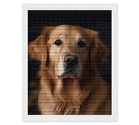 Rkklvbns Golden Retriever - Kit per pittura a diamante per adulti, fai da te, per principianti, con gemme artistiche e artigianato, decorazione per la casa, 40,6 x 50,8 cm