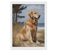 Rkklvbns Golden Retriever - Kit per pittura a diamante per adulti, fai da te, per principianti, con gemme artistiche e artigianato, per decorazione della casa, 30,5 x 40,6 cm
